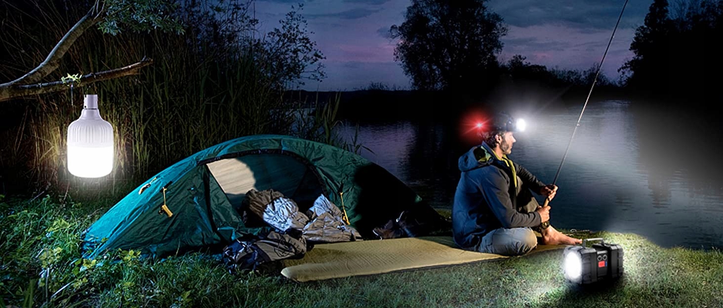 Lampa kempingowa LED 5 Trybów oświetlenia 80W Ładowana USB Wisząca Model Lampa kempingowa 80W