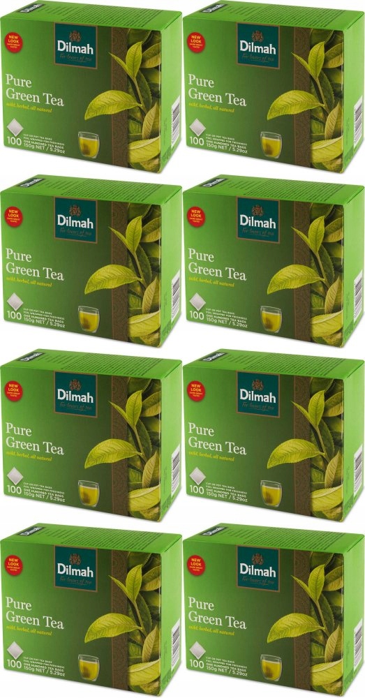 Herbata zielona w torebkach Dilmah Pure Green 100szt x8