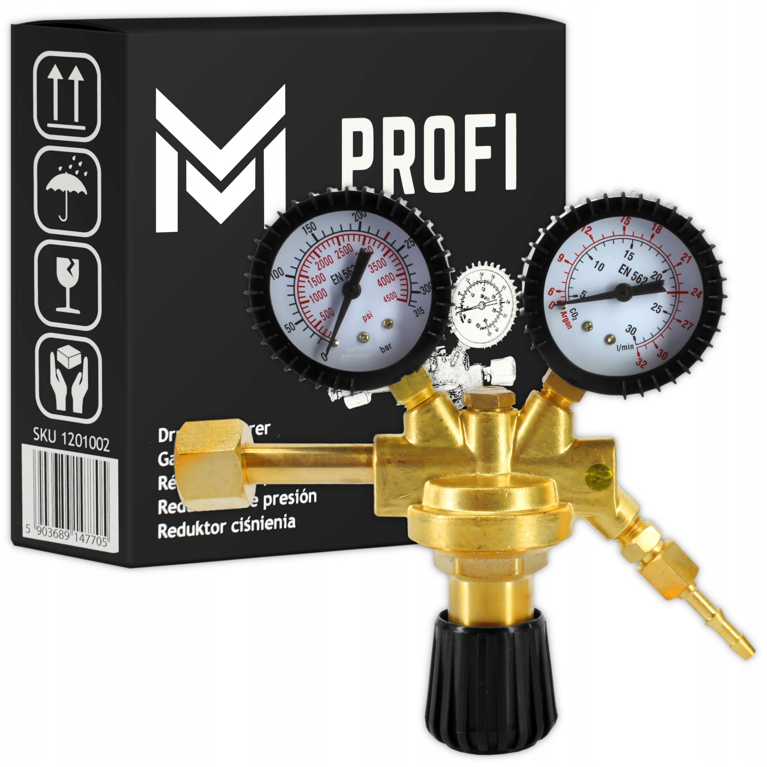 Reduktor mig mag co2 argon pro migomat lahve plynový průtokoměr směsi