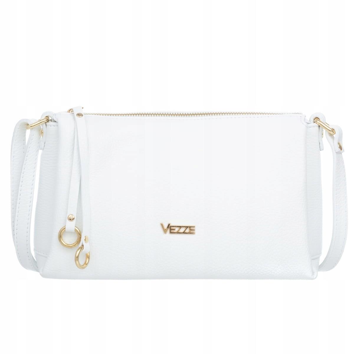 Kožená kabelka 3 komory Vezze Anelli Bílá