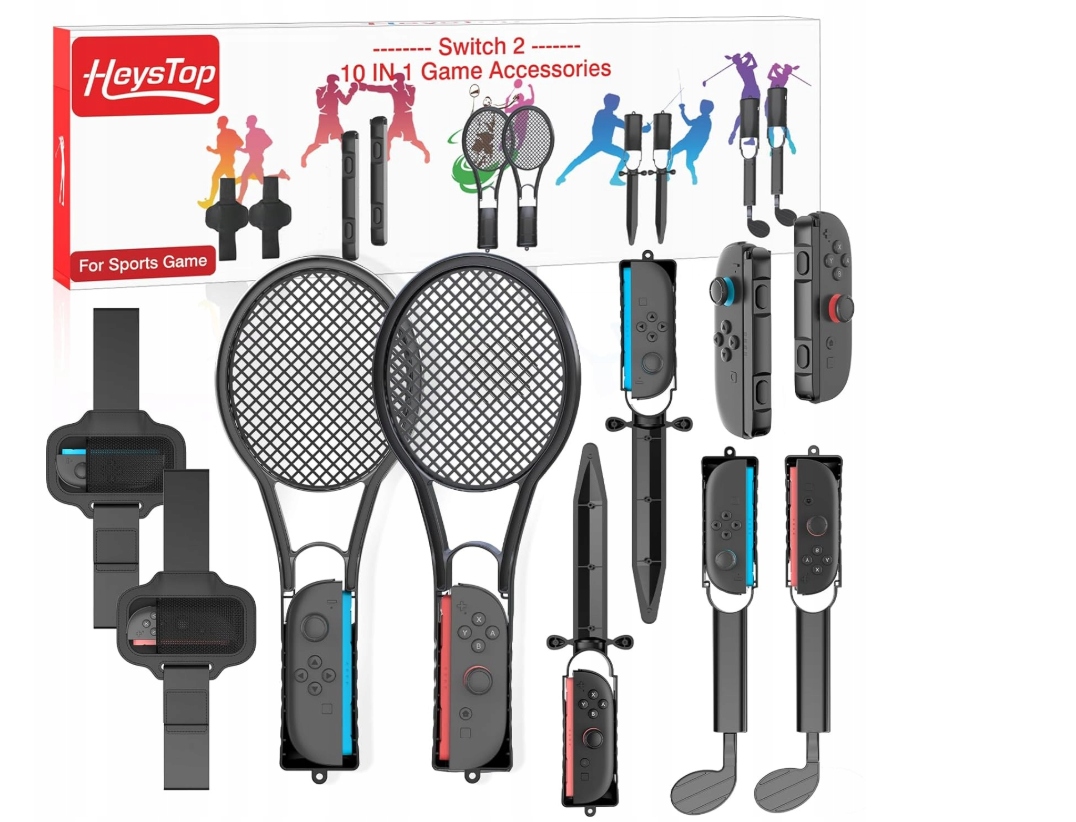 Akcesoria sportowe 10 w 1 do Nintendo Switch 2 sportowe pakiet rodzinny