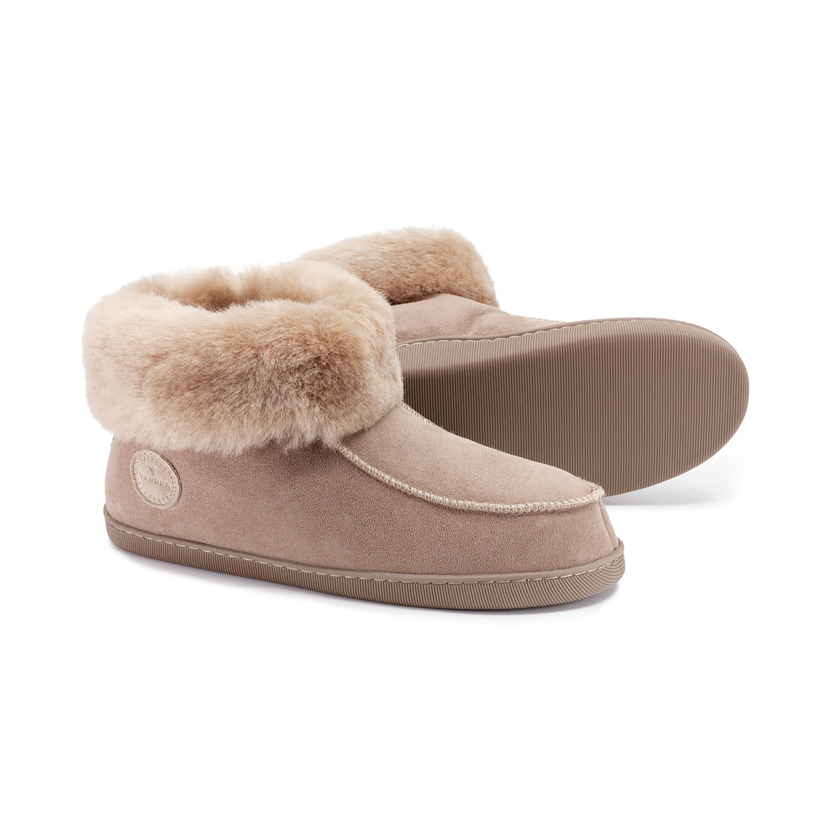 Pánské pantofle Horalské Papuče Vlněné Teplá kůže velikost 46 béžová