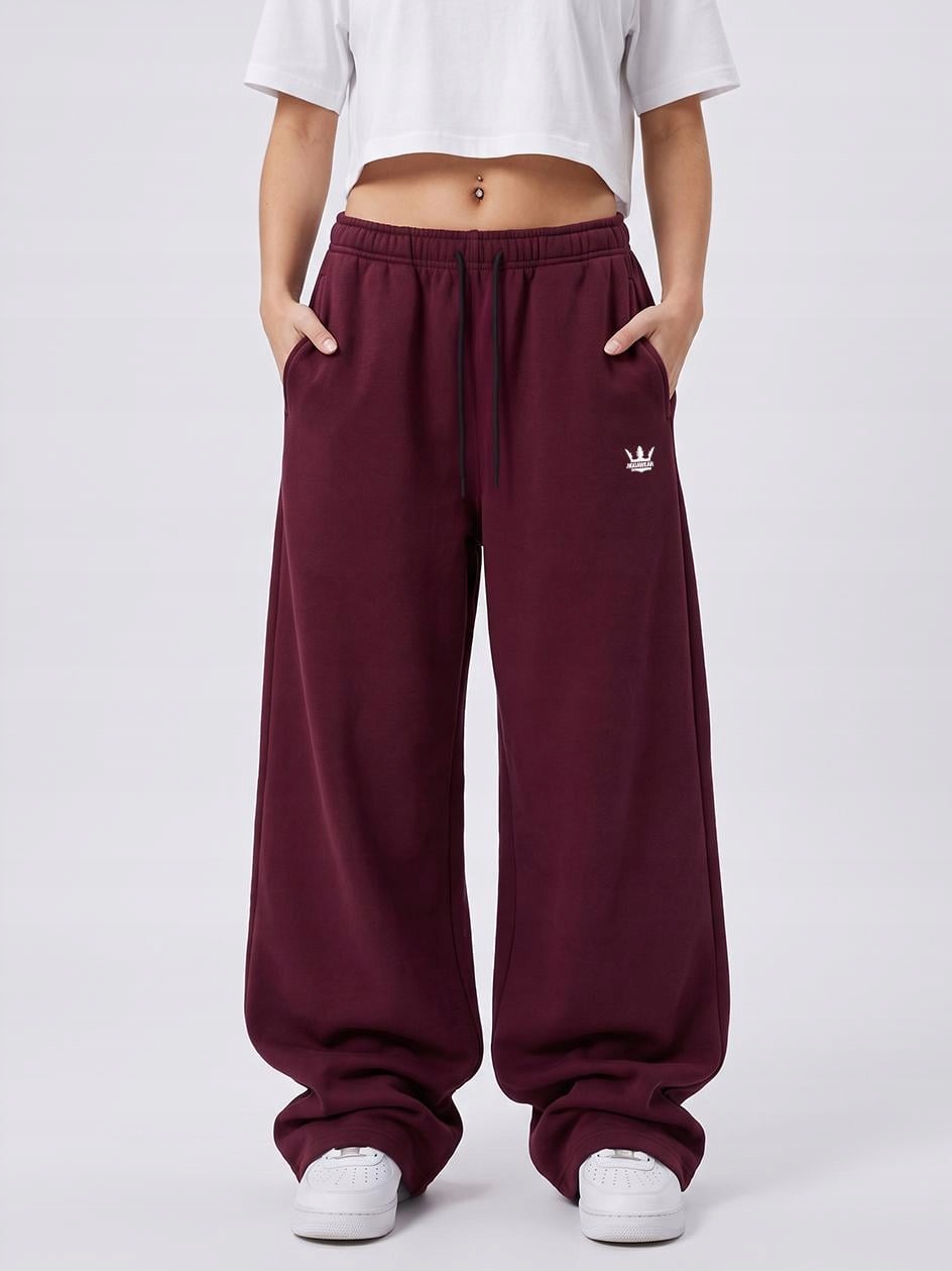 Dámské široké tepláky baggy švestkové Jigga, bavlněné, moderní, velikost M