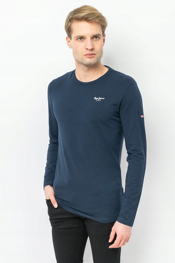 Pánské Tričko S Dlouhým Rukávem Pepe Jeans PM508211 Tmavě Modrá S