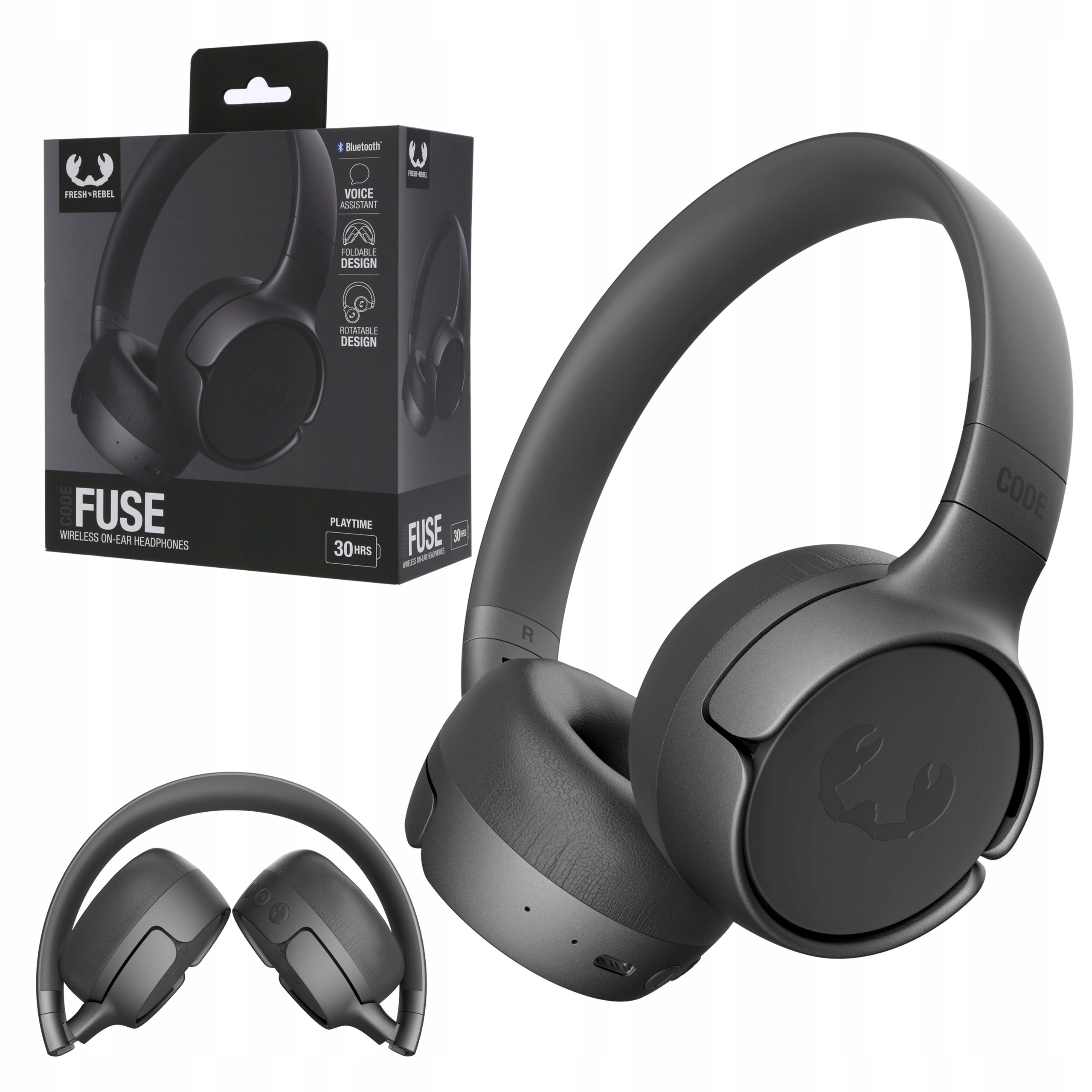 Fresh 'n Rebel Słuchawki Bezprzewodowe Nauszne Code Fuse Storm Grey