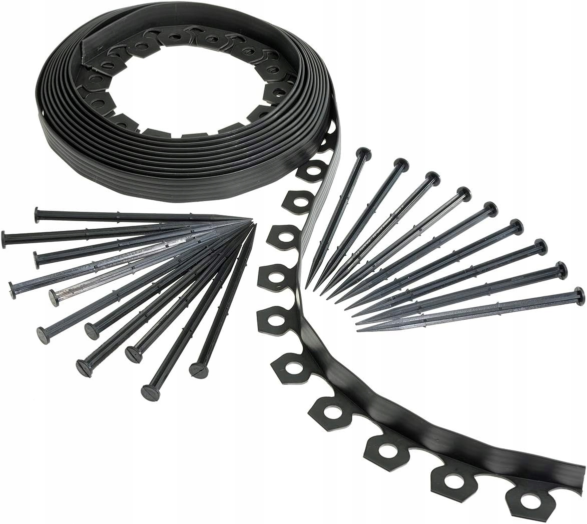 Obrzeże trawnikowe ogrodowe plastikowe 4cm Border 20m palisada eko +40kotew