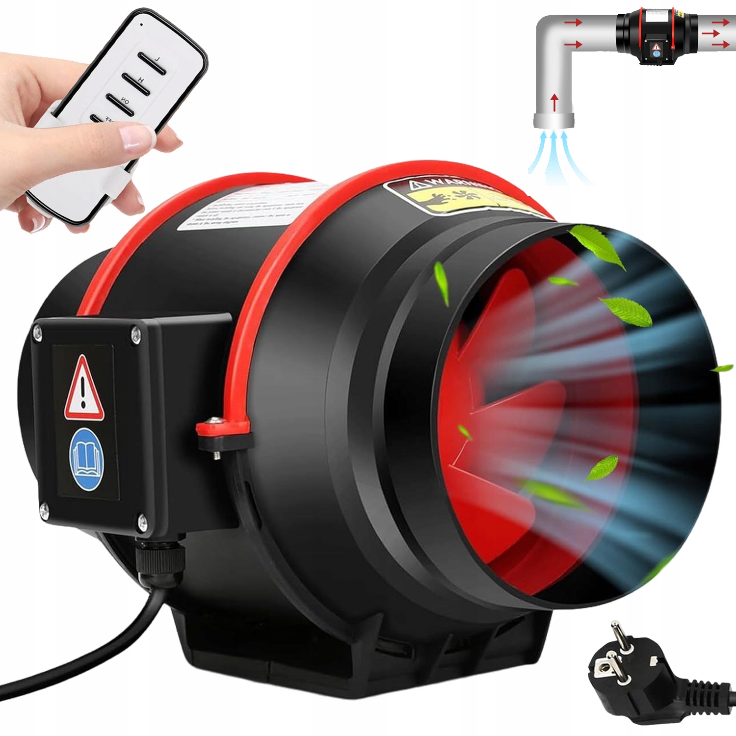 Dvourychlostní Nastavitelný Kanálový Komínový Ventilátor S Dálkovým Ovládáním 40 W 100 MM