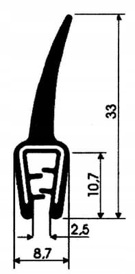 USZCZELKA GUMOWA ZBROJONA NA RANT Z PŁETWĄ T-45 Numer katalogowy części T-45