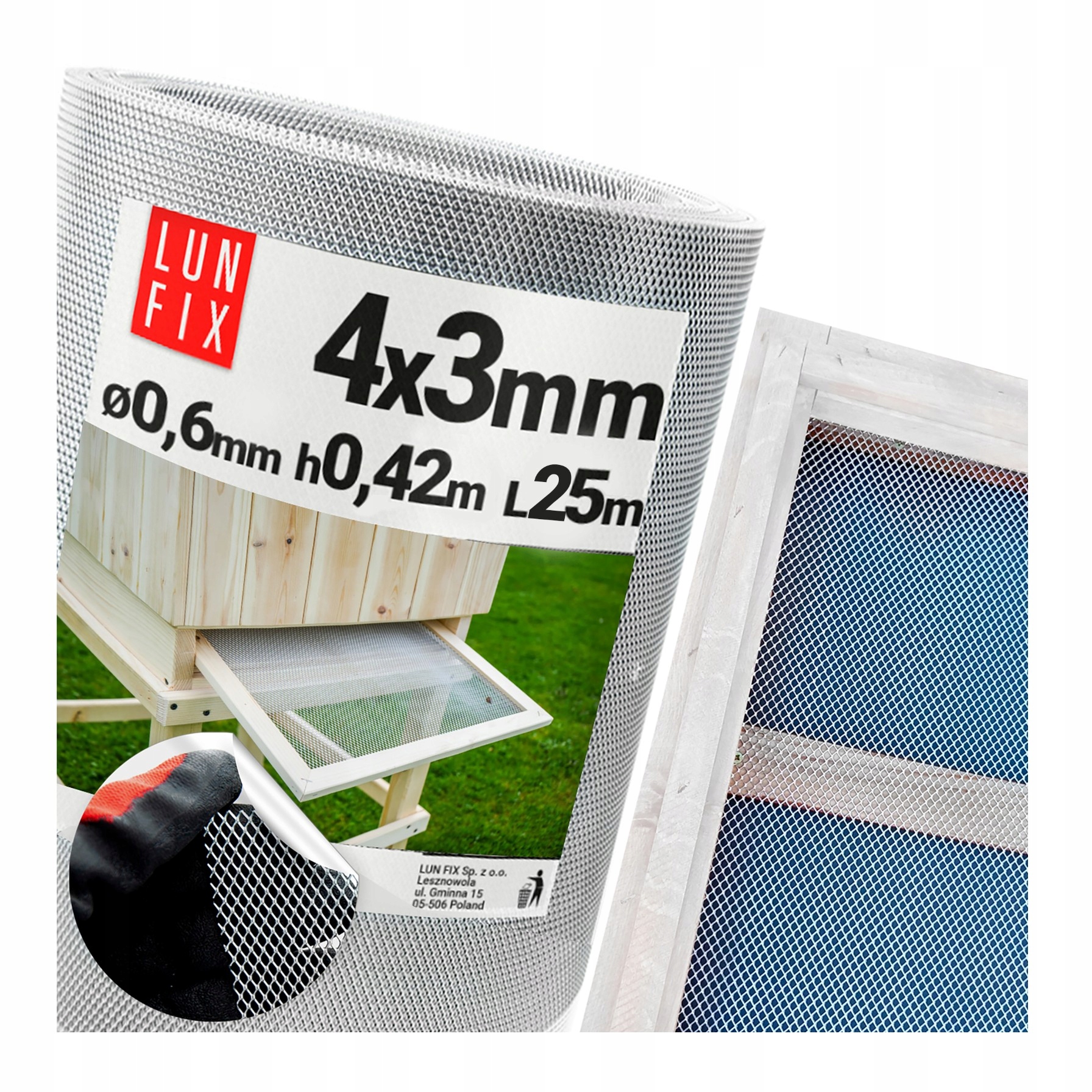 Sieťka na dno do úľa 4x3 ventilačná mm výška 42 cm rolka 25 m
