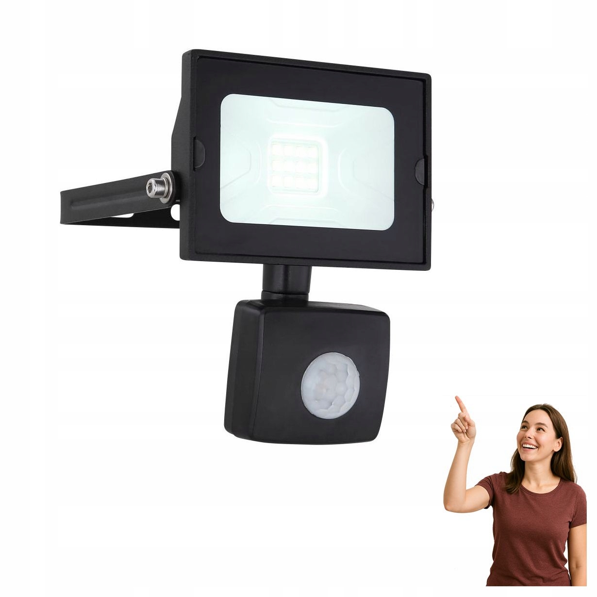Venkovní Led reflektor 10W s pohybovým senzorem Helga 34247BS Globo