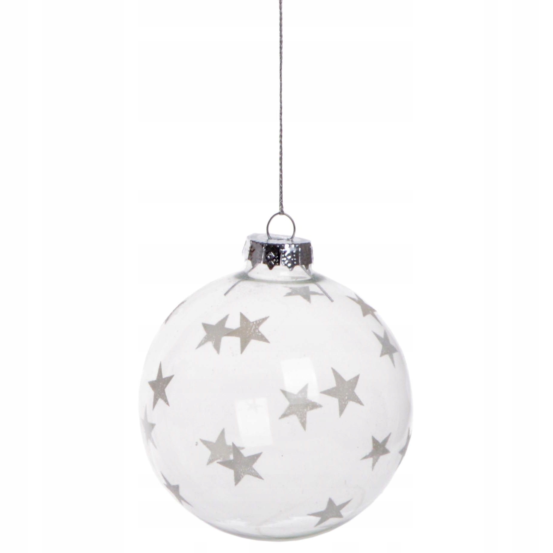 

Bombka Przeźroczysta W Białe Gwiazdki DIA8CM