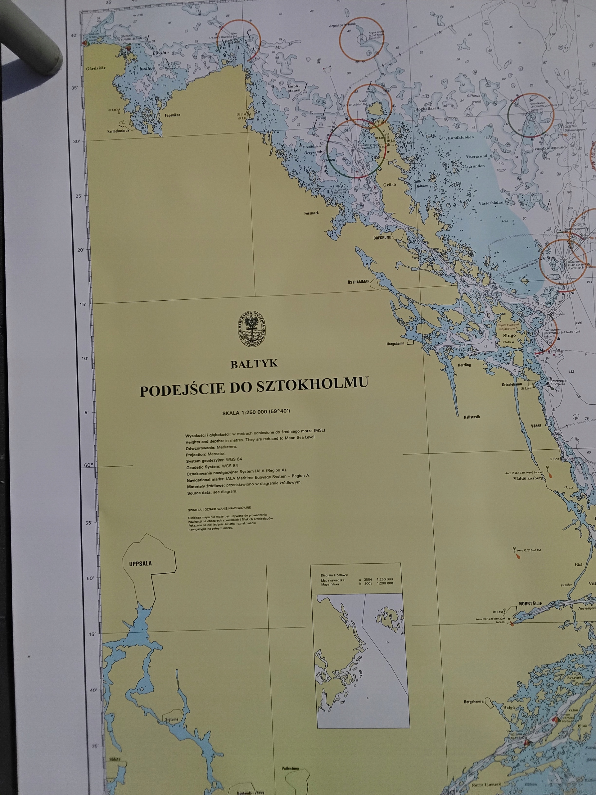 MAPA MORSKA - PODEJŚCIE DO SZTOKHOLMU NR 260