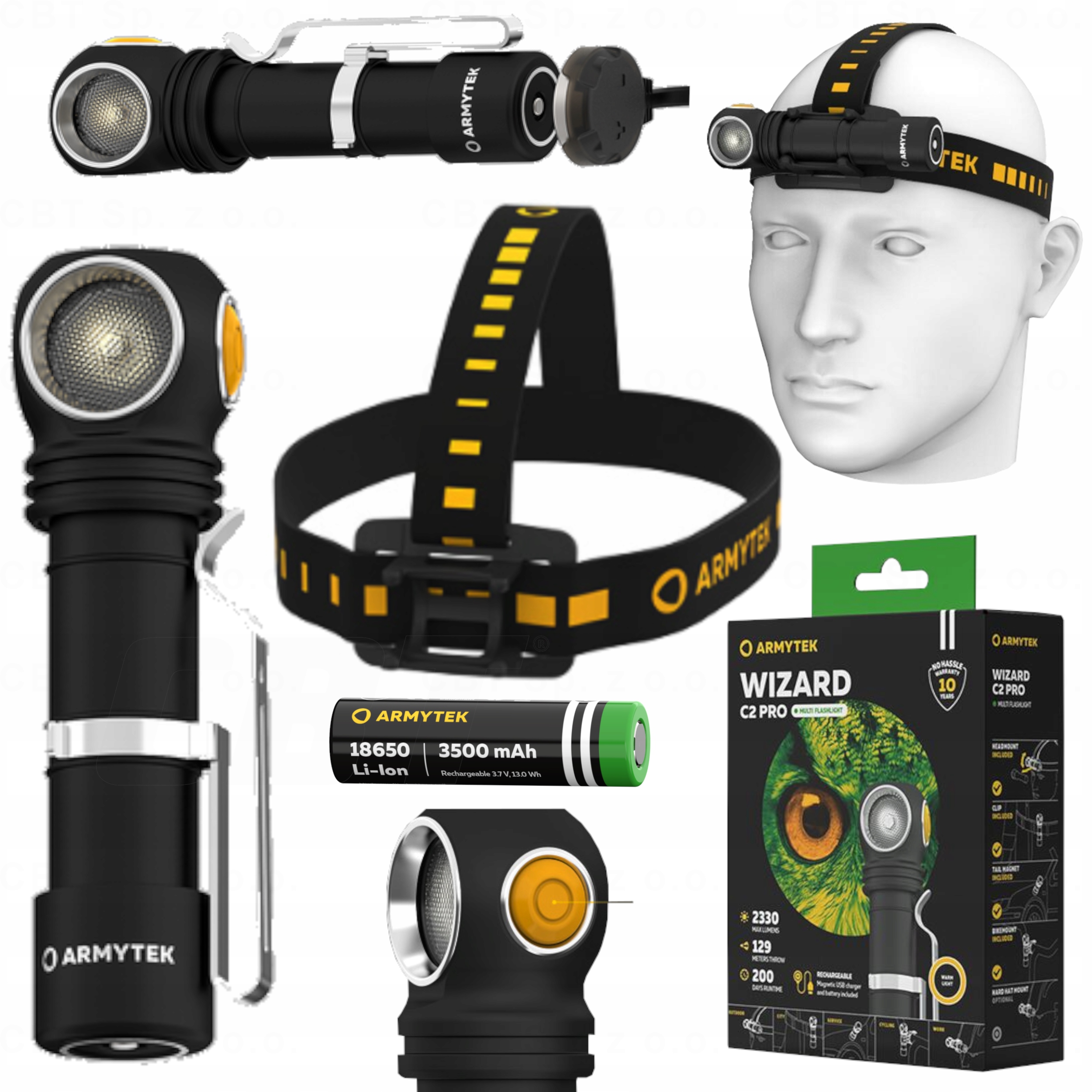 CZOŁÓWKA WIELOFUNKCYJNA LATARKA RĘCZNA AKUMULATOROWA MOCNE CIEPŁE ŚWIATŁO