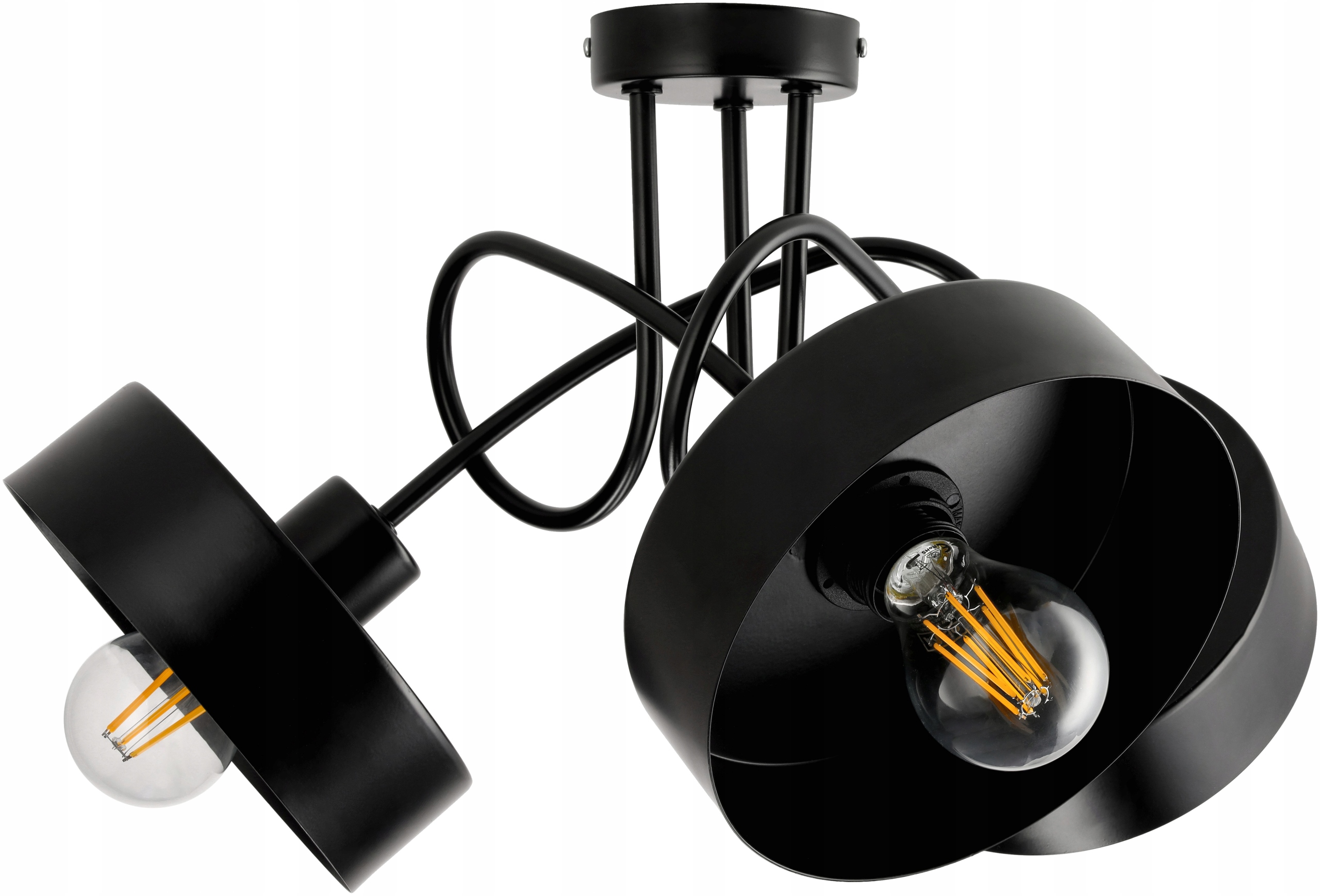stropní svítidlo Led lustr 3xE27 Loft Skládací černý hrnek Střední