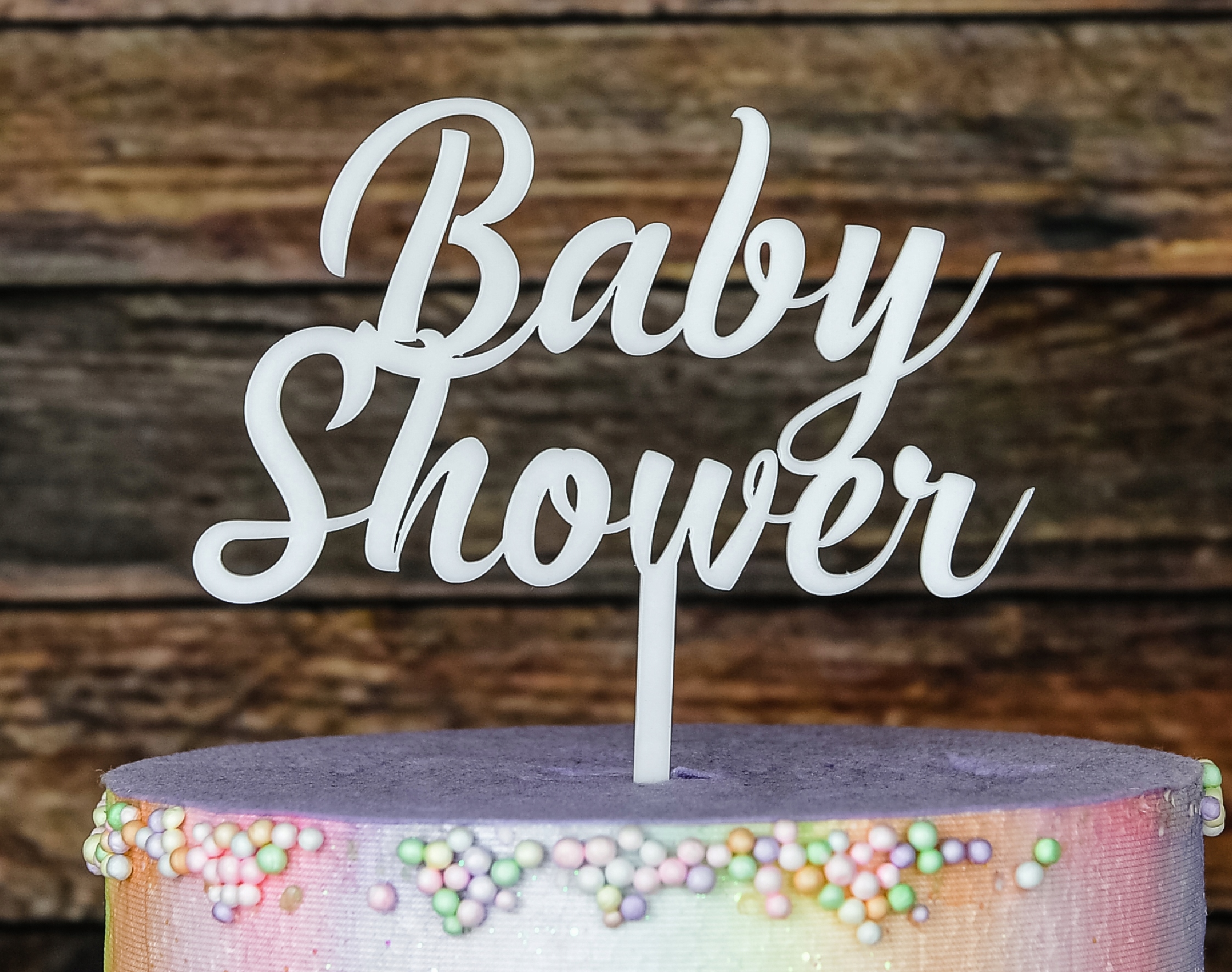 Topper biały na tort Baby Shower TUB34 13928045952 Allegro.pl