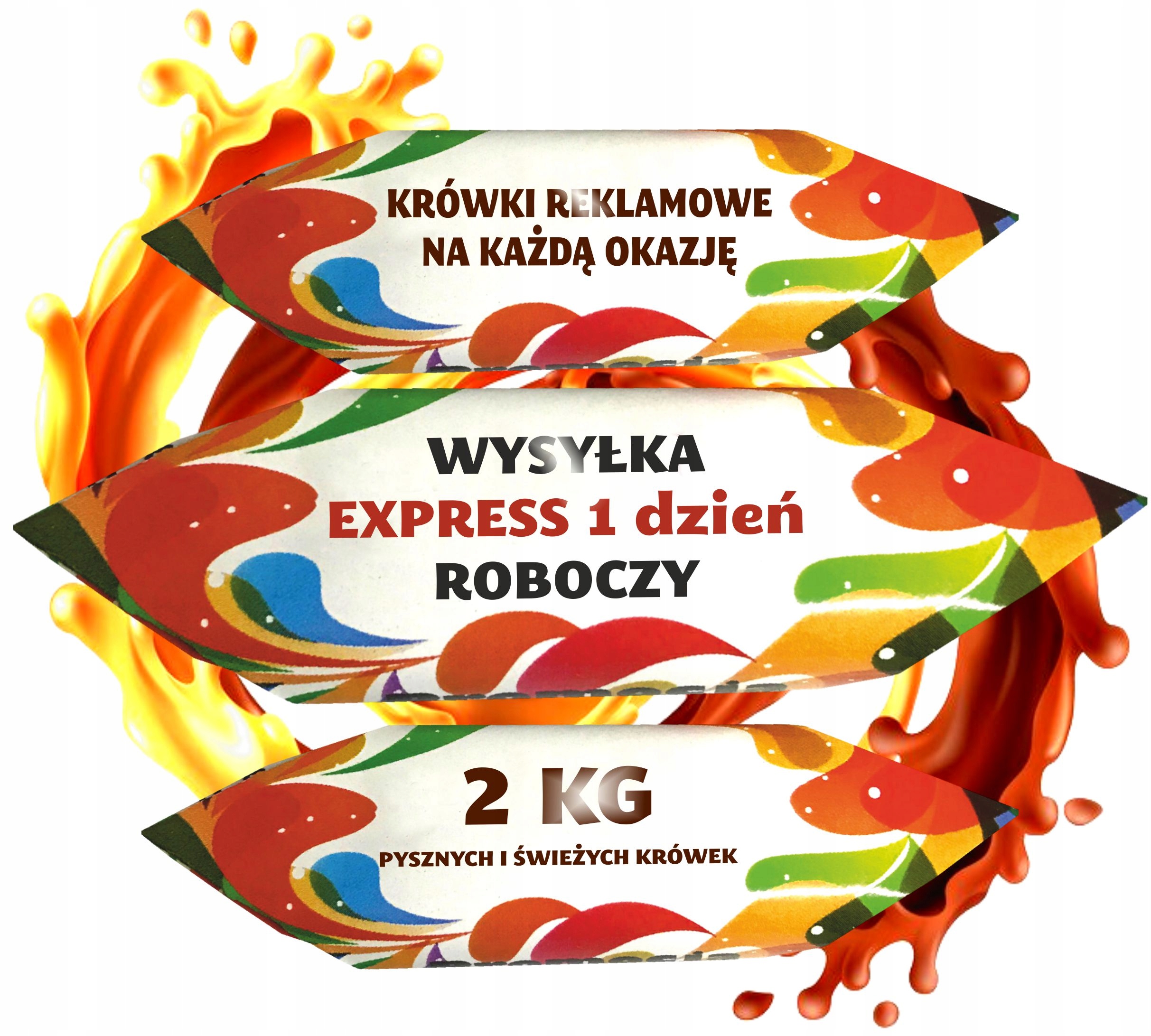 Levně Bonbóny Krówki S Logem Do 24 Hodin Personalizovaný expres Nejrychlejší bonbóny krówki v Polsku 2 kg