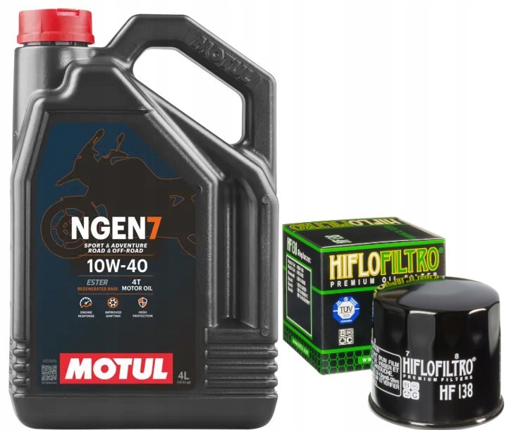 Sada Olejový filter HifloFiltro HF138 Olej 10w40 Motul 4T Ngen7 4L