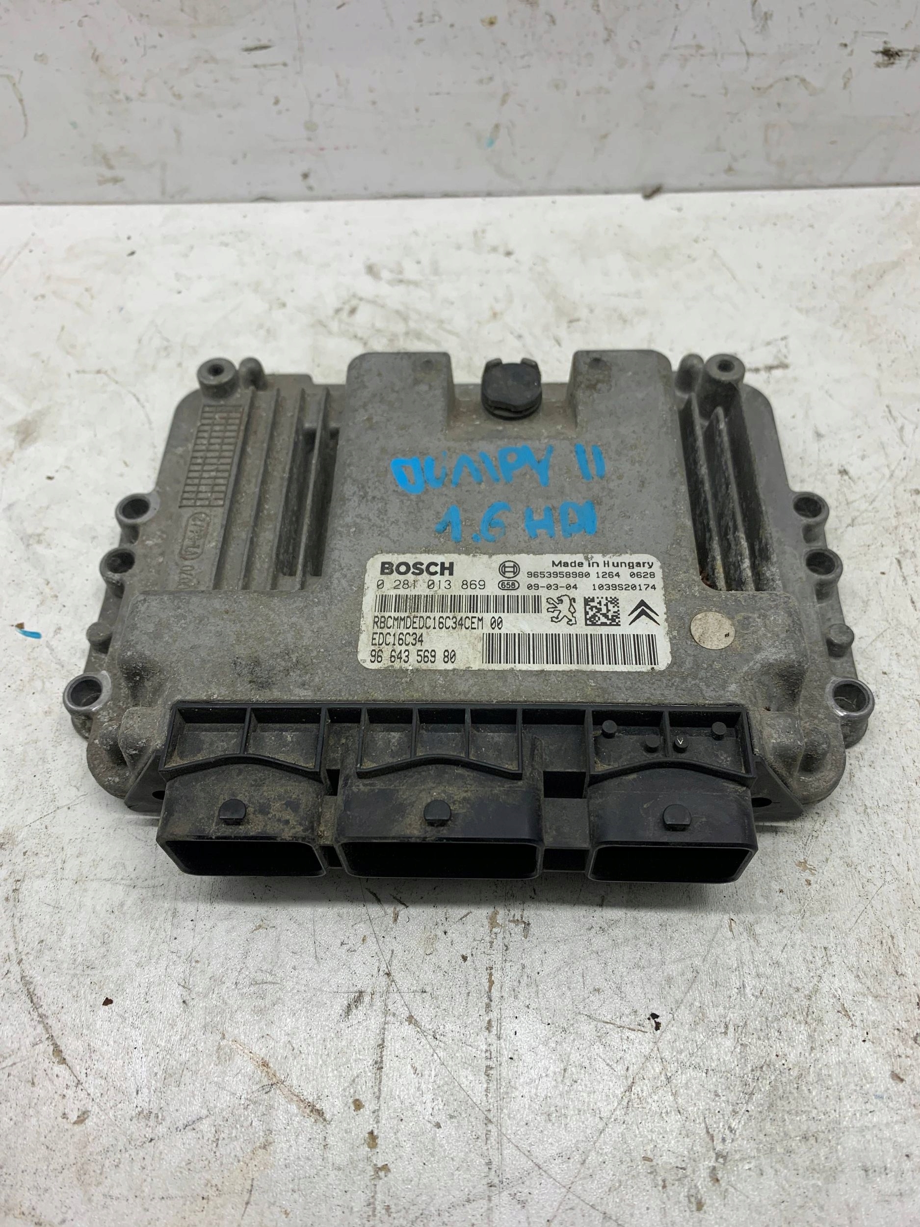control unit computer of the engine 9664356980 9653958980 CITROEN JUMPY II 1.6 HDI