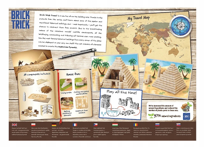 TREFL PODRÓŻE BRICK TRICK BUDUJ Z CEGŁY PIRAMIDA Płeć chłopcy dziewczynki