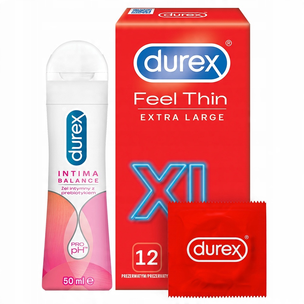 

Durex prezerwatywy 12 Feel Thin XL żel Zestaw