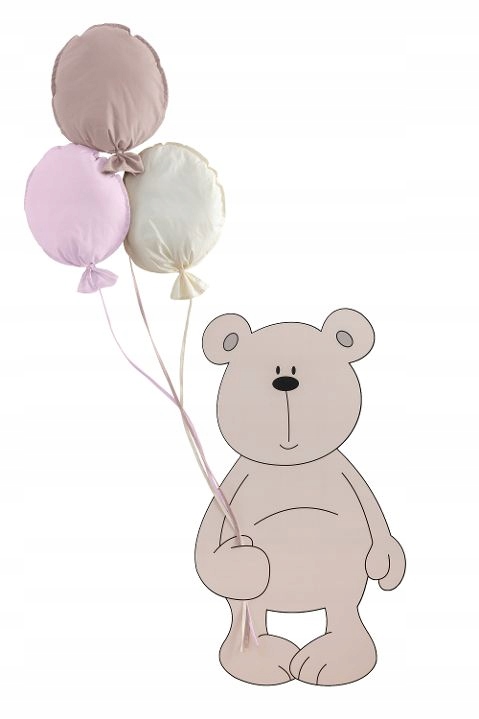 

Naklejka na ścianę Miś z balonami z bawełny balon
