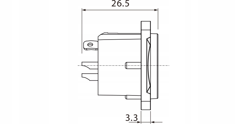 ROXTONE RX3MD-BG GNIAZDO PANELOWE XLR MĘSKI 3pin Model RX3MD-BG