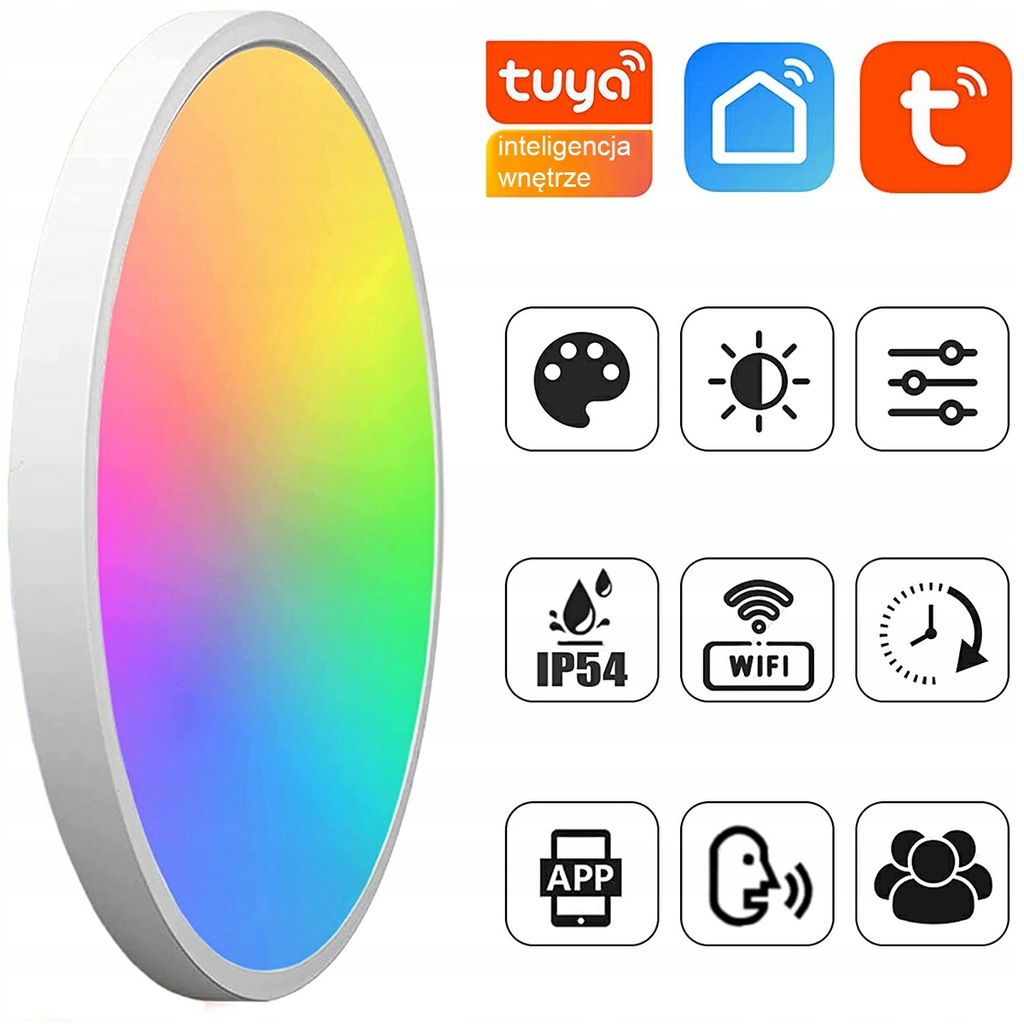 LAMPA LED PANELOWA PLAFON RGB GŁOŚNIK BLUETOOTH 24W Marka inna