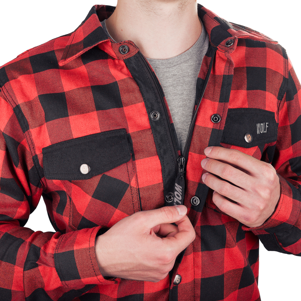 WOLF MĘSKA KOSZULA MOTOCYKLOWA Z KEVLAREM LS01 KOMPLET PROTEKTORÓW RED 2XL Cechy dodatkowe ochraniacze