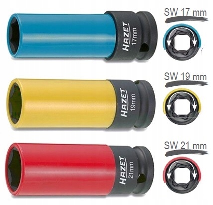 

Hazet 903SPC/3 Nasadki 1/2 udarowe 17 19 21mm