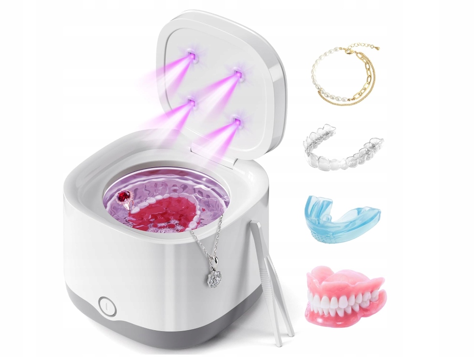 Myjka ultradźwiękowa Uv 45000 Hz 24W do protez i nakładek 200 ml