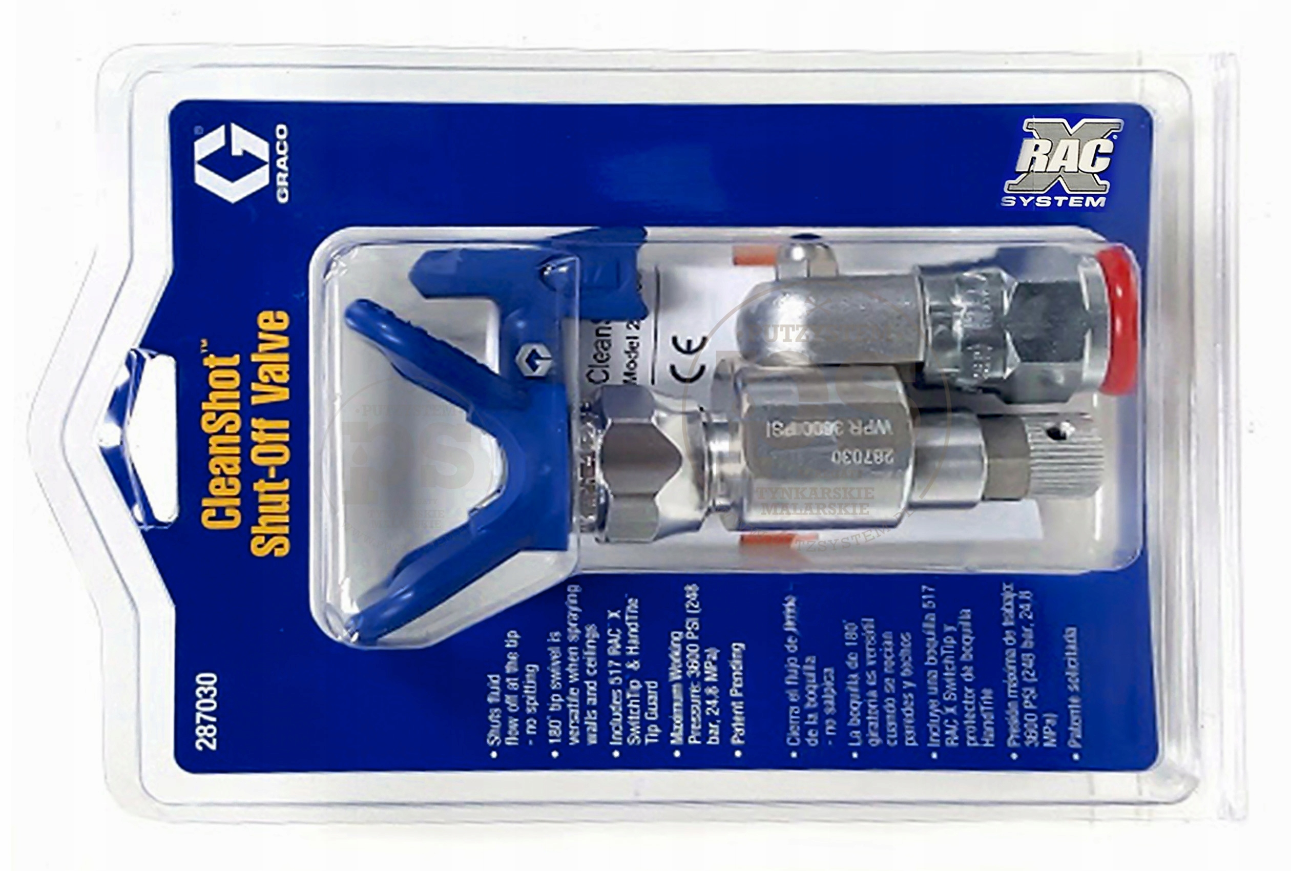 

Zawór CleanShot Graco agregat malarski Dysza 517