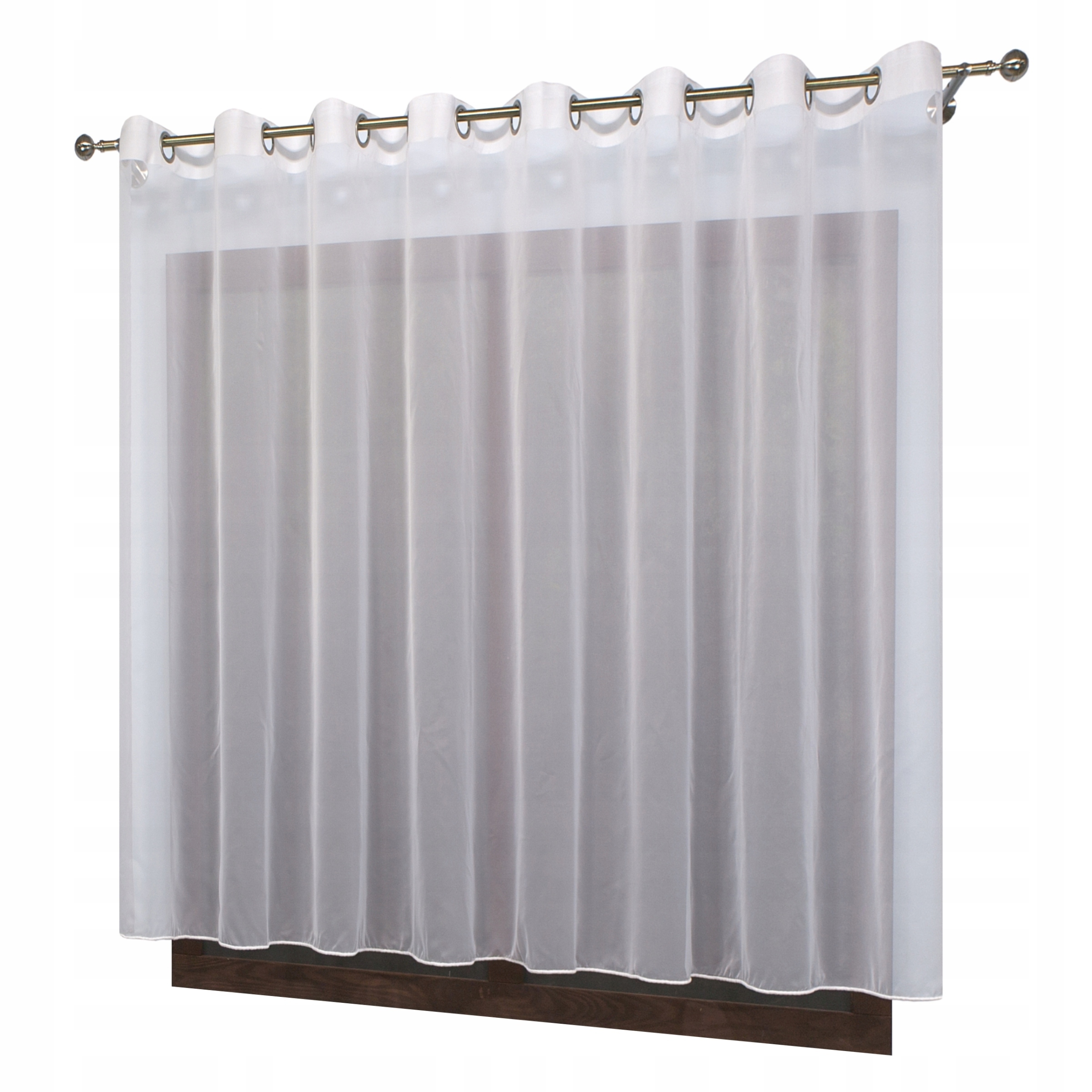 Hladká Hotová Záclona Bílá Voál Oka S Olovnicí Nav-Hess 600x150