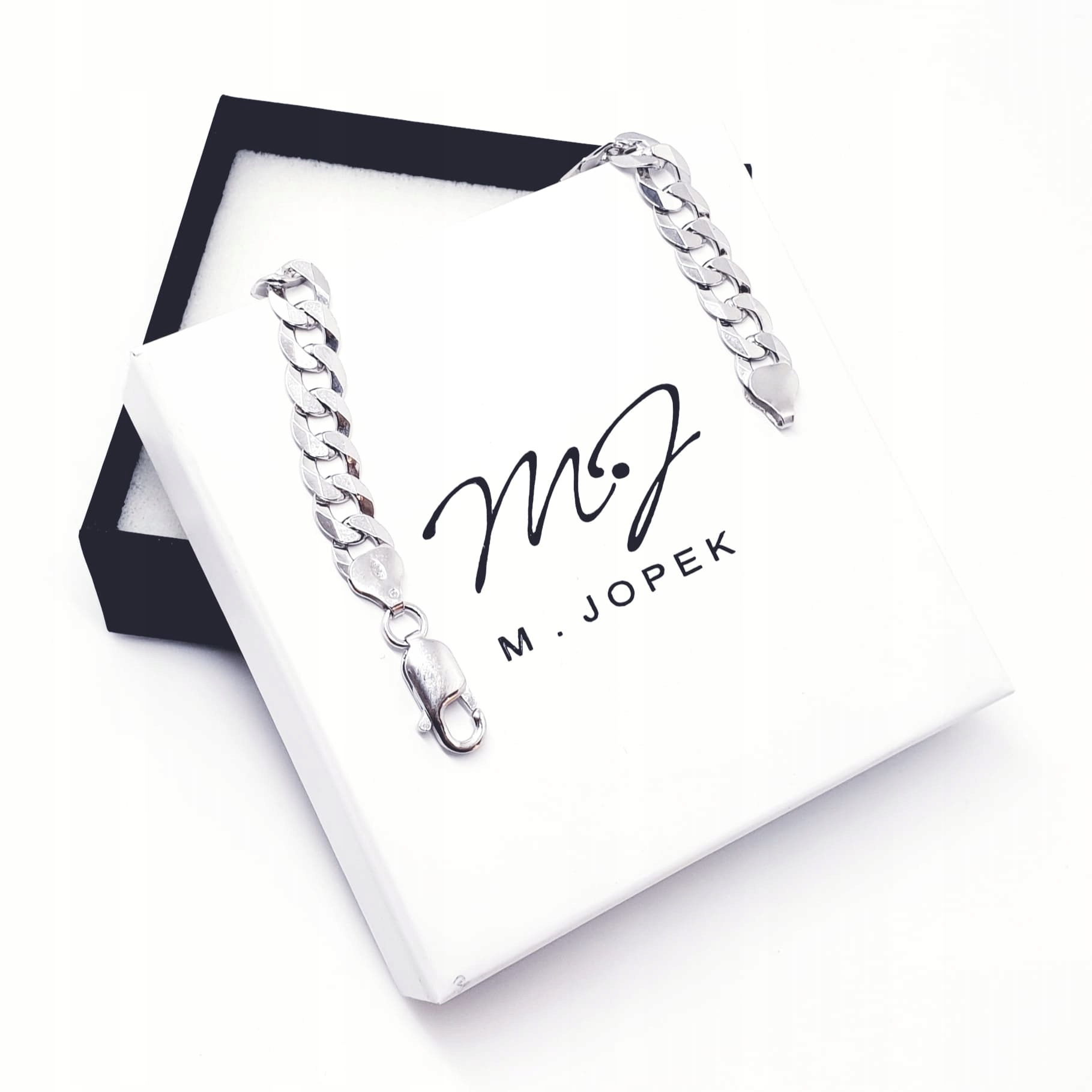 

Rodowana Srebrna Bransoleta Pancerka 8mm/21cm