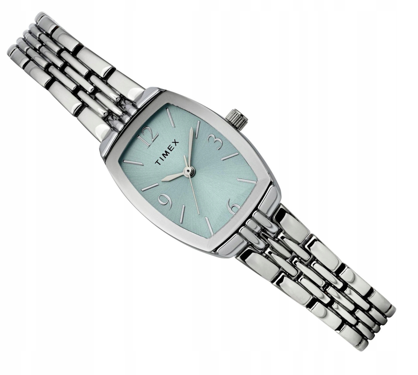 Dámské Bižuterní Stříbrné Tyrkysové Oválné Hodinky Timex Charlotte TW2Y225