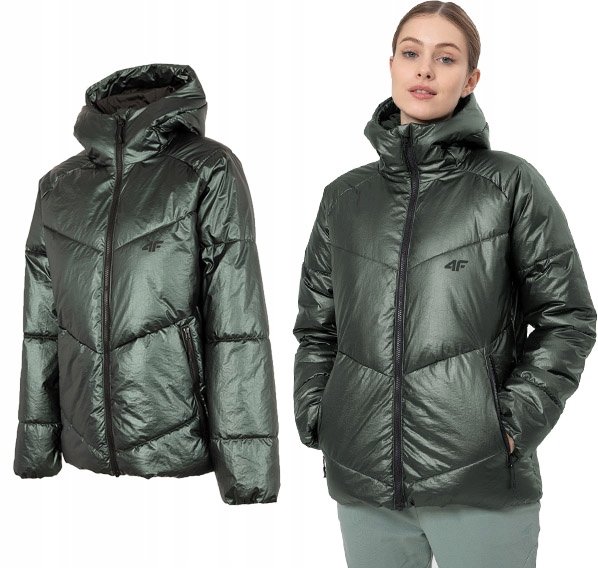 Dámská péřová bunda 4F KUDP010 prošívaná, velikost Xs