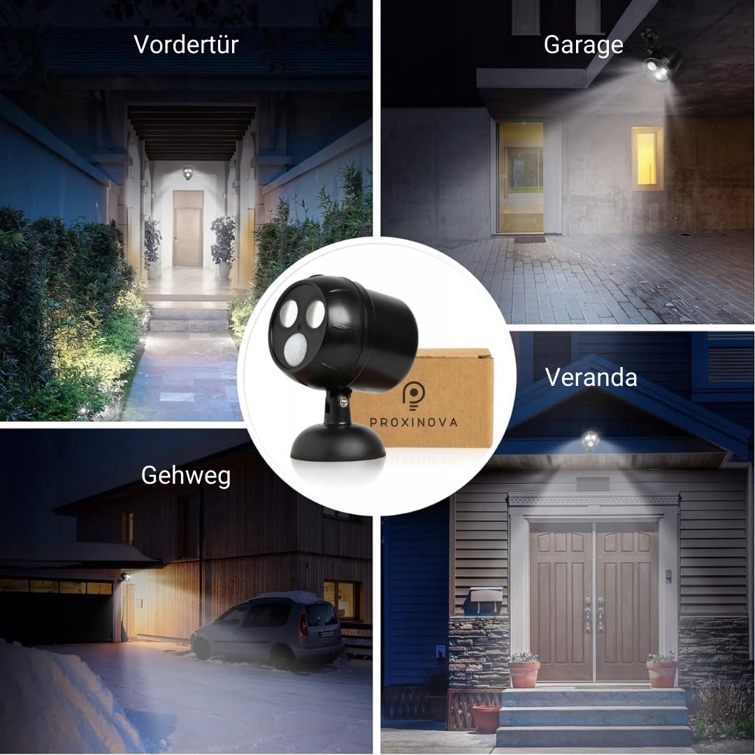 Lampy LED Zewnętrzne Z Czujnikiem Ruchu Bezprzewodowe 2 Sztuki PROXINOVA — miniatura 6