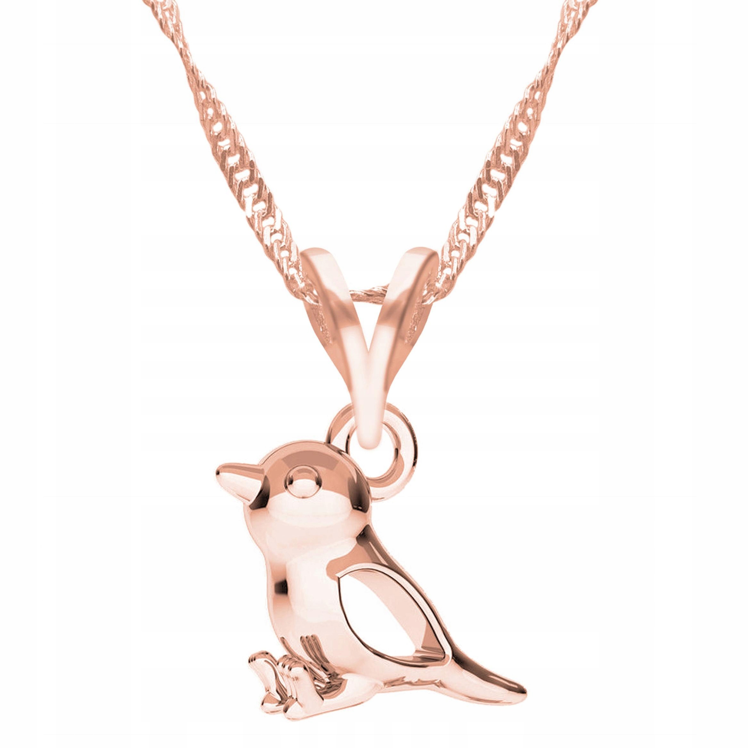 Pozlacený náhrdelník s vrabcem Ptáček Vrabec Stříbro 925