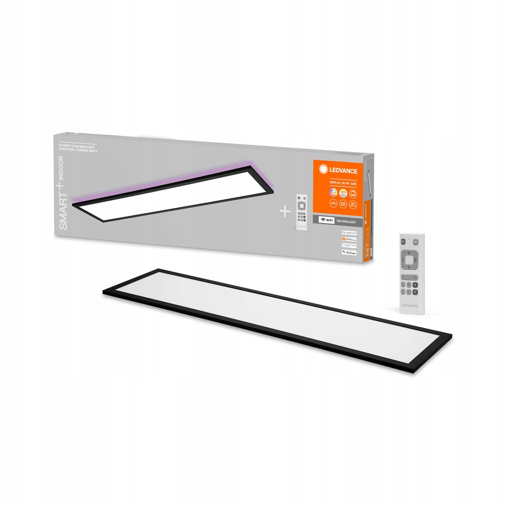 Led Panel Stropné Svietidlo 30W 1700lm Cct Rgbw Diaľkový Ovládač 100x25cm Smart+ WiFi