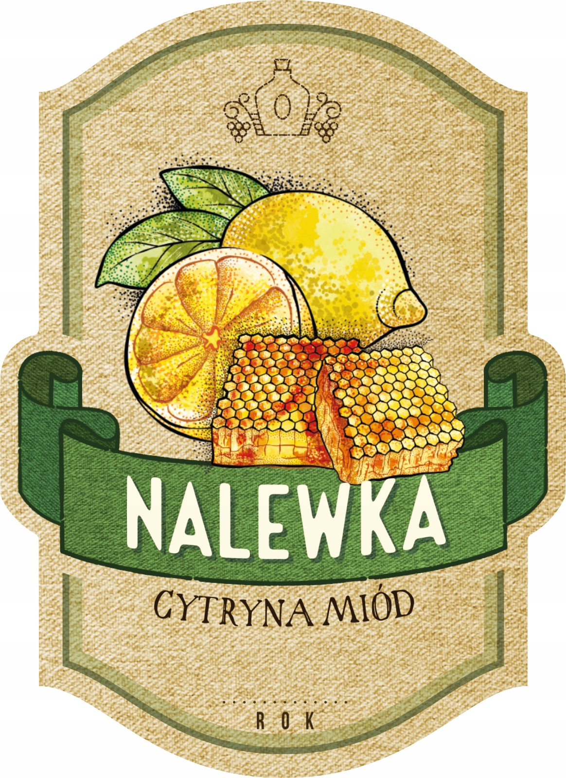 

Etykieta na nalewki. Cytryna z miodem. 16 szt.