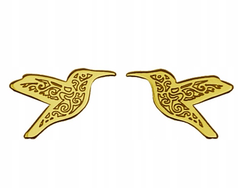 

Srebro 925 pozłacane kolczyki celebrytki koliberki