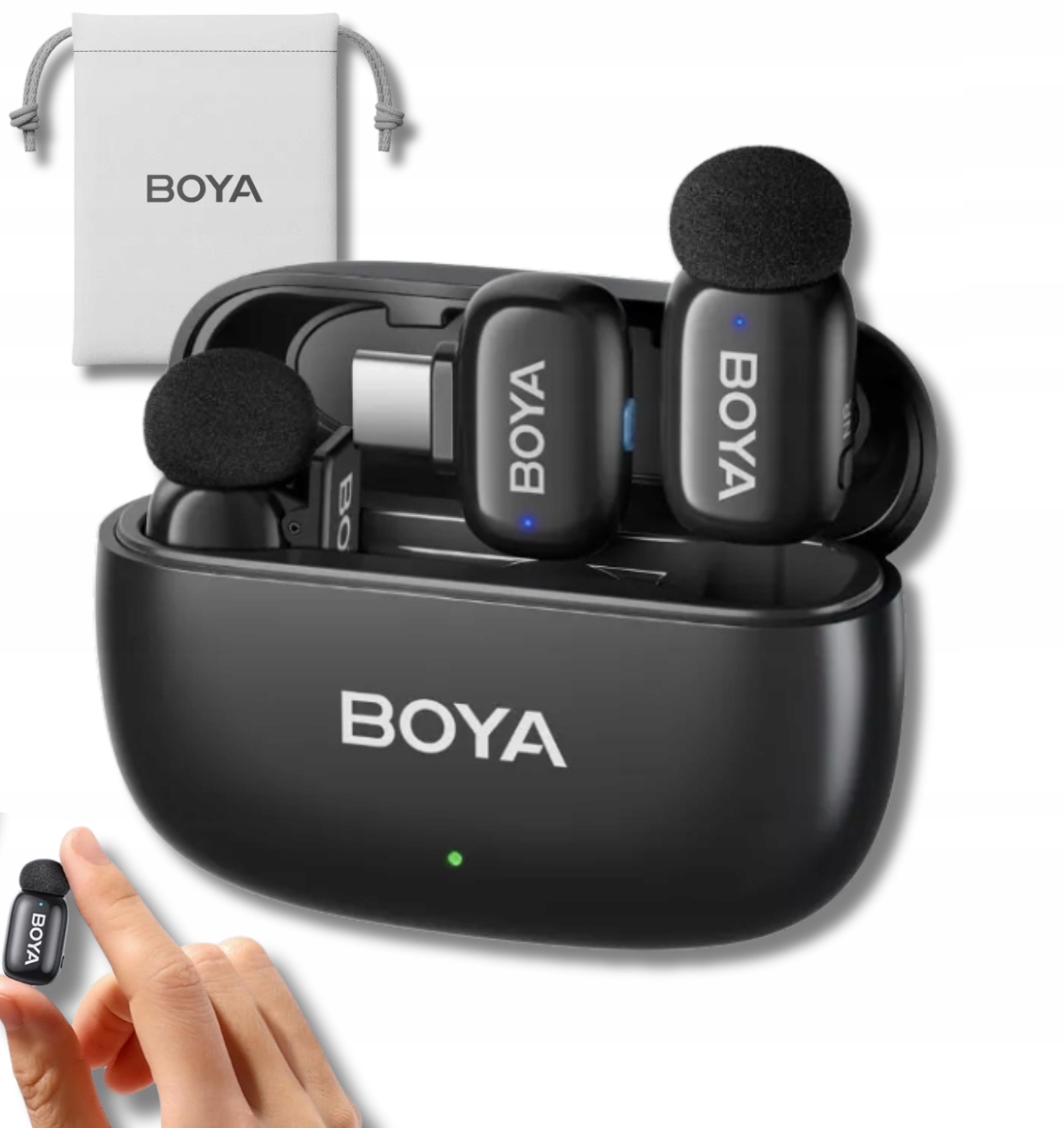 Podwójny Bezprzewodowy Mikrofon Boya Mini-14 Usb-c Etui ładujące, iPhone