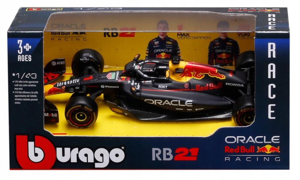 BBURAGO MODEL 1:43 BOLID F1 RED BULL RACING RB21 VERSTAPPEN BAHRAJN GP 18-3