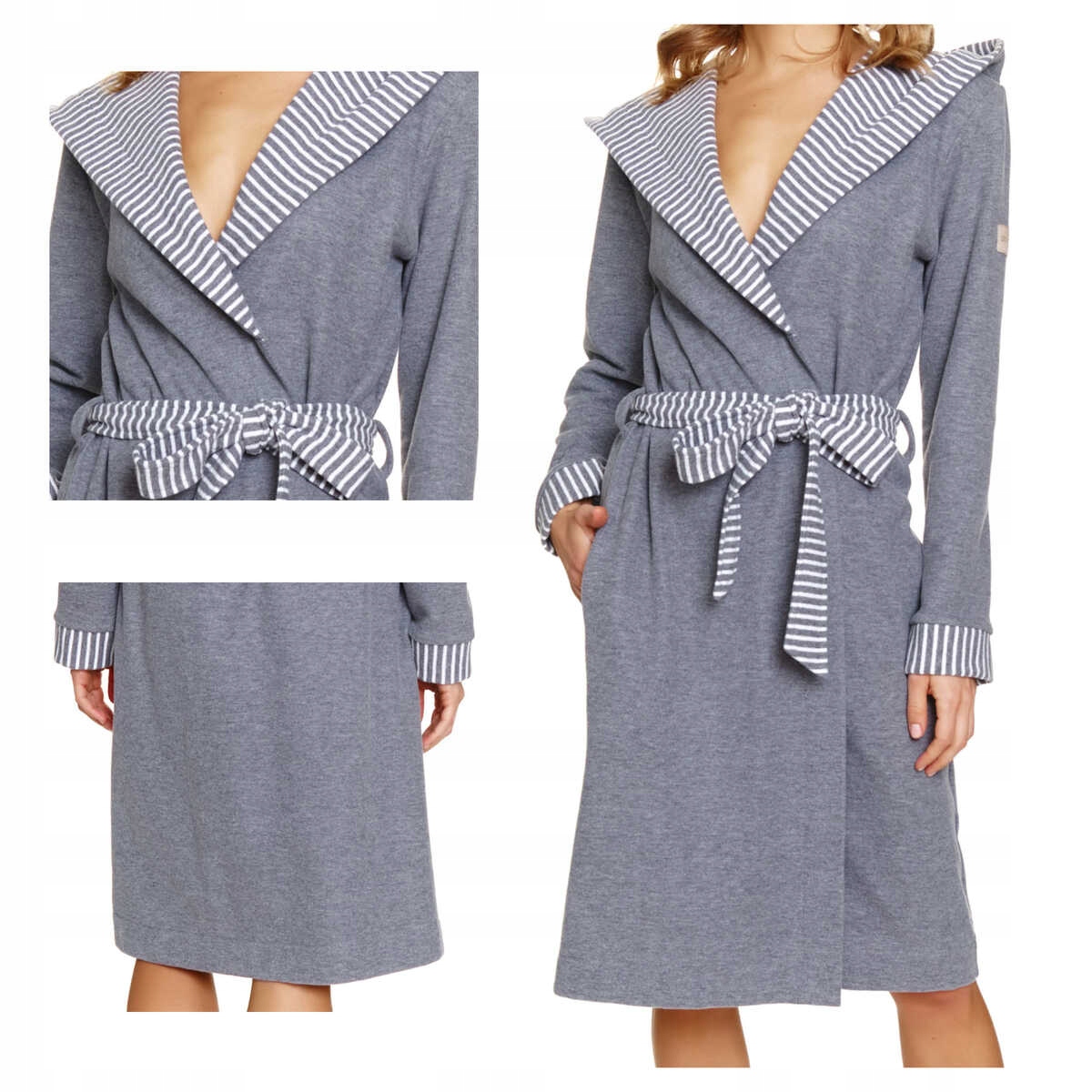 Doctornap Dámský pohodlný zavazovací župan Sww 7229 tmavě šedý M