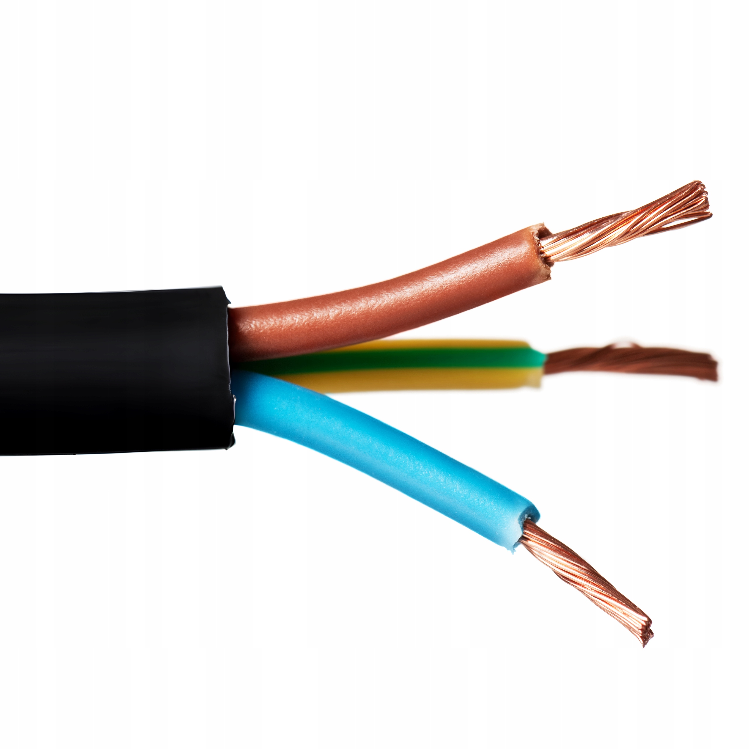 Przewód okrągły elektryczny 3x1,5 Czarny H03VVF Omy 300V 3x1,5 linka 25m