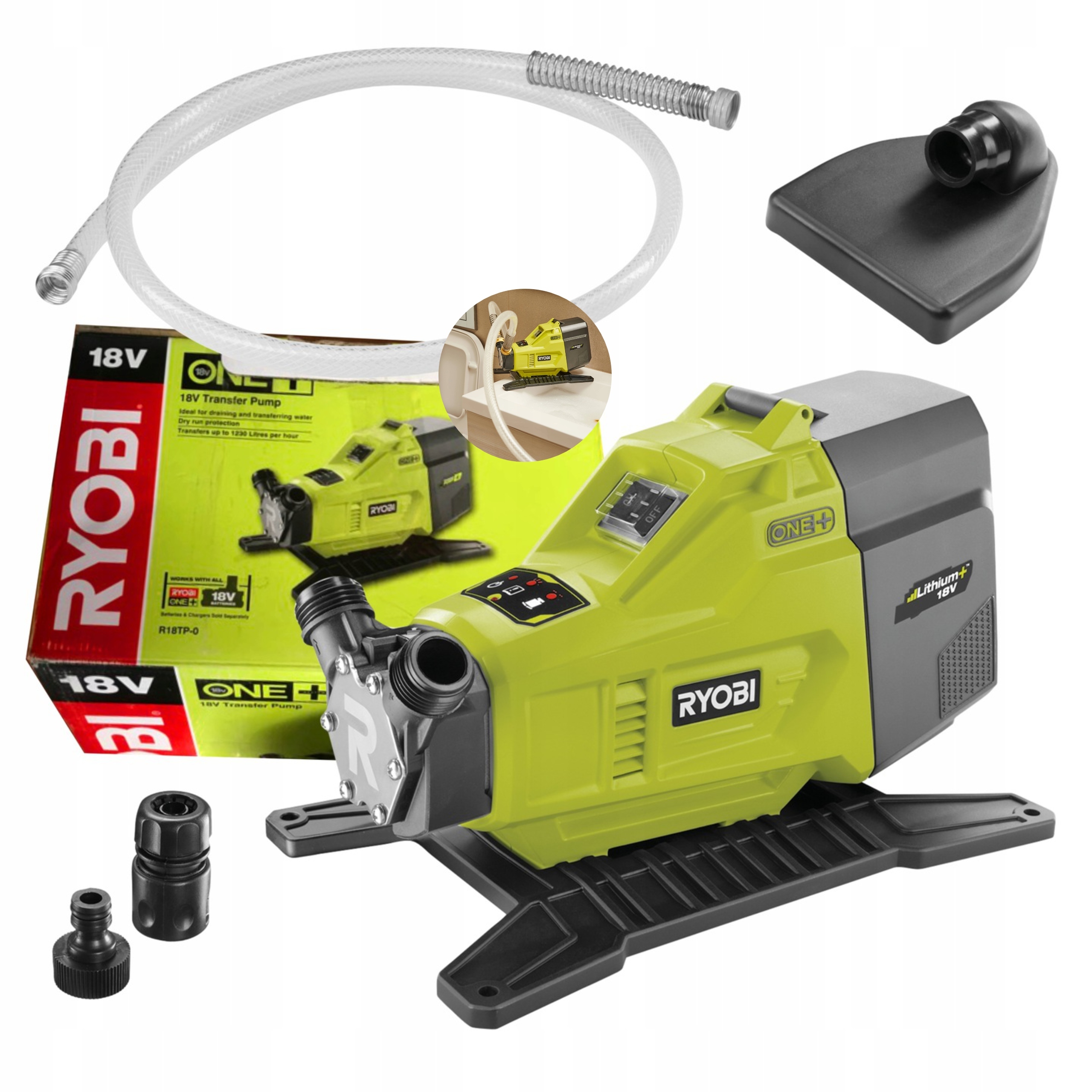 Akumulátorová Pumpa Na Vodu One+ Ryobi R 18TP-0.