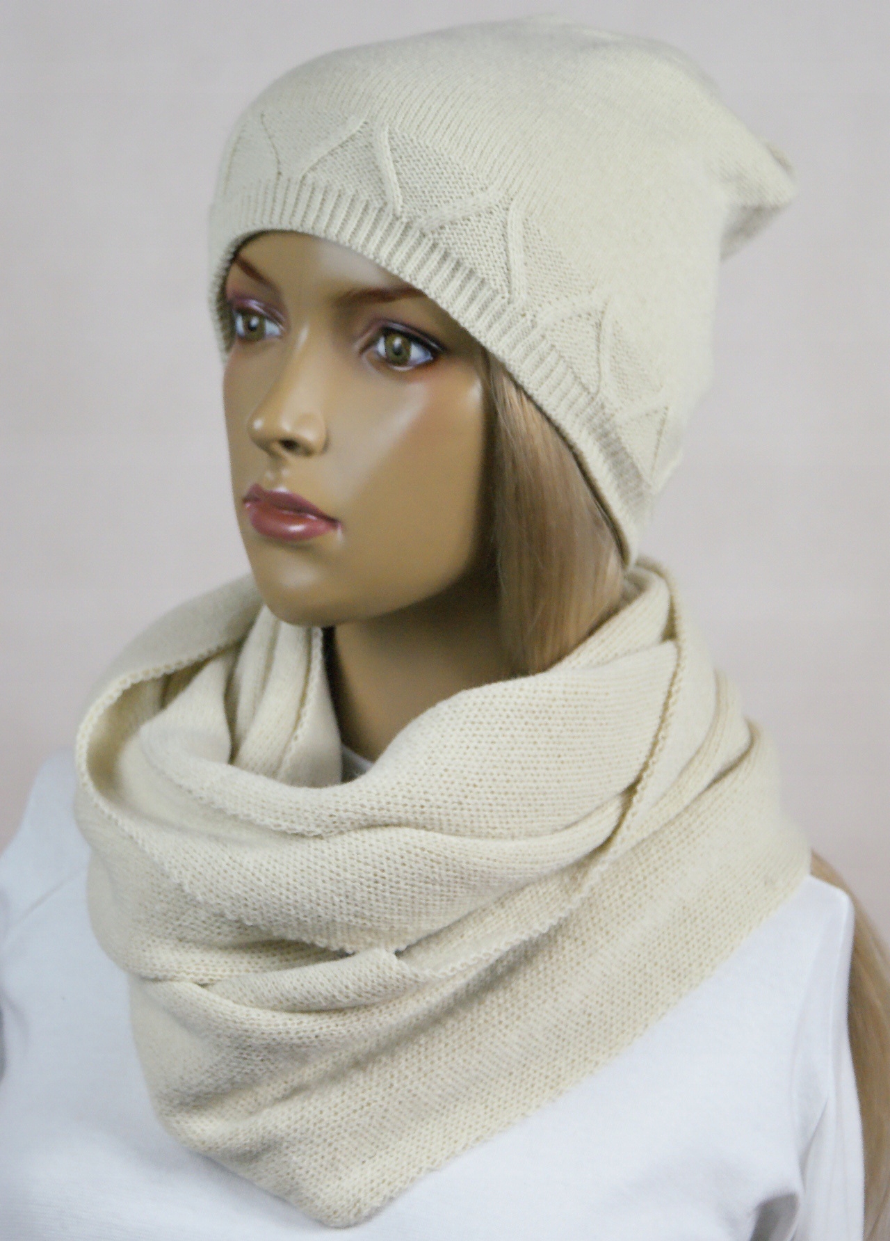 KOMPLET CZAPKA + KOMIN bez pompona # 23 Materiał dominujący akryl