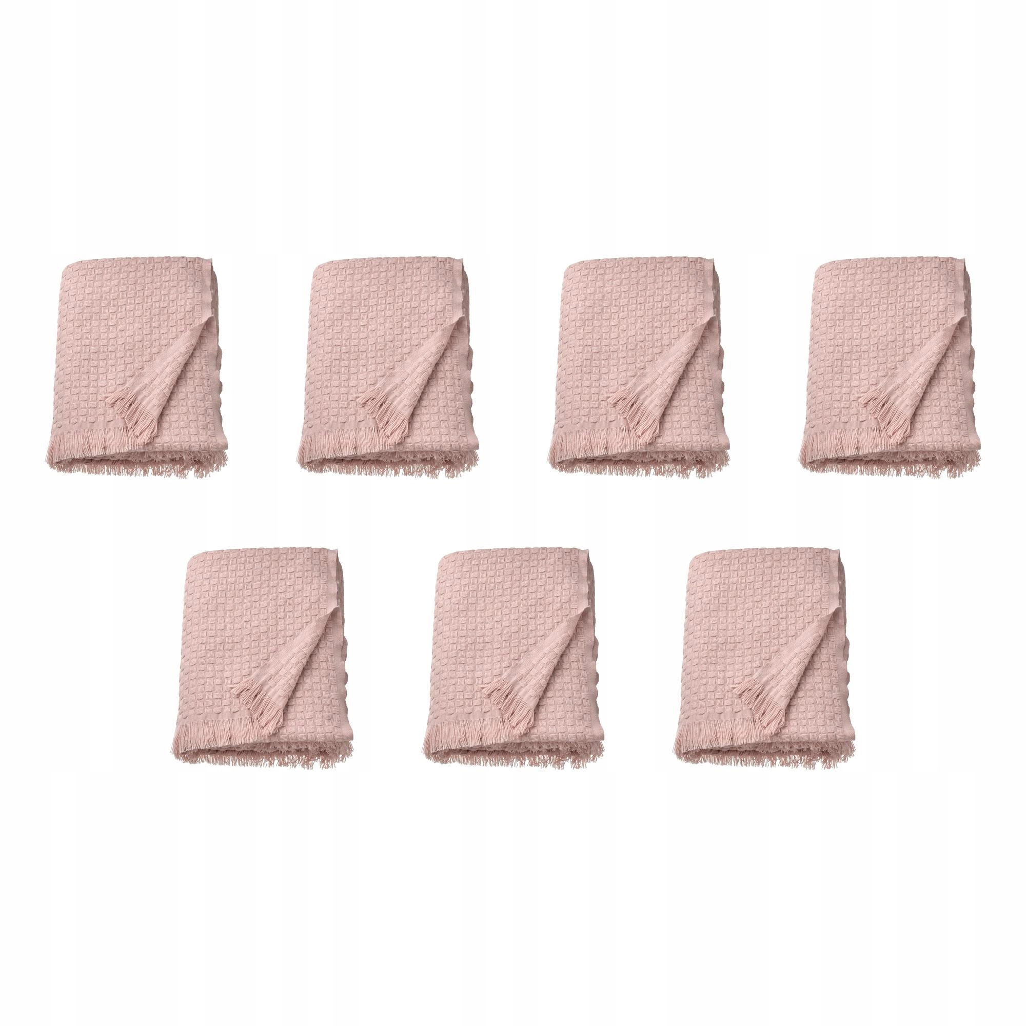 7 ks Světle růžový pléd 130 x 170 cm měkký s třásněmi Hornmal