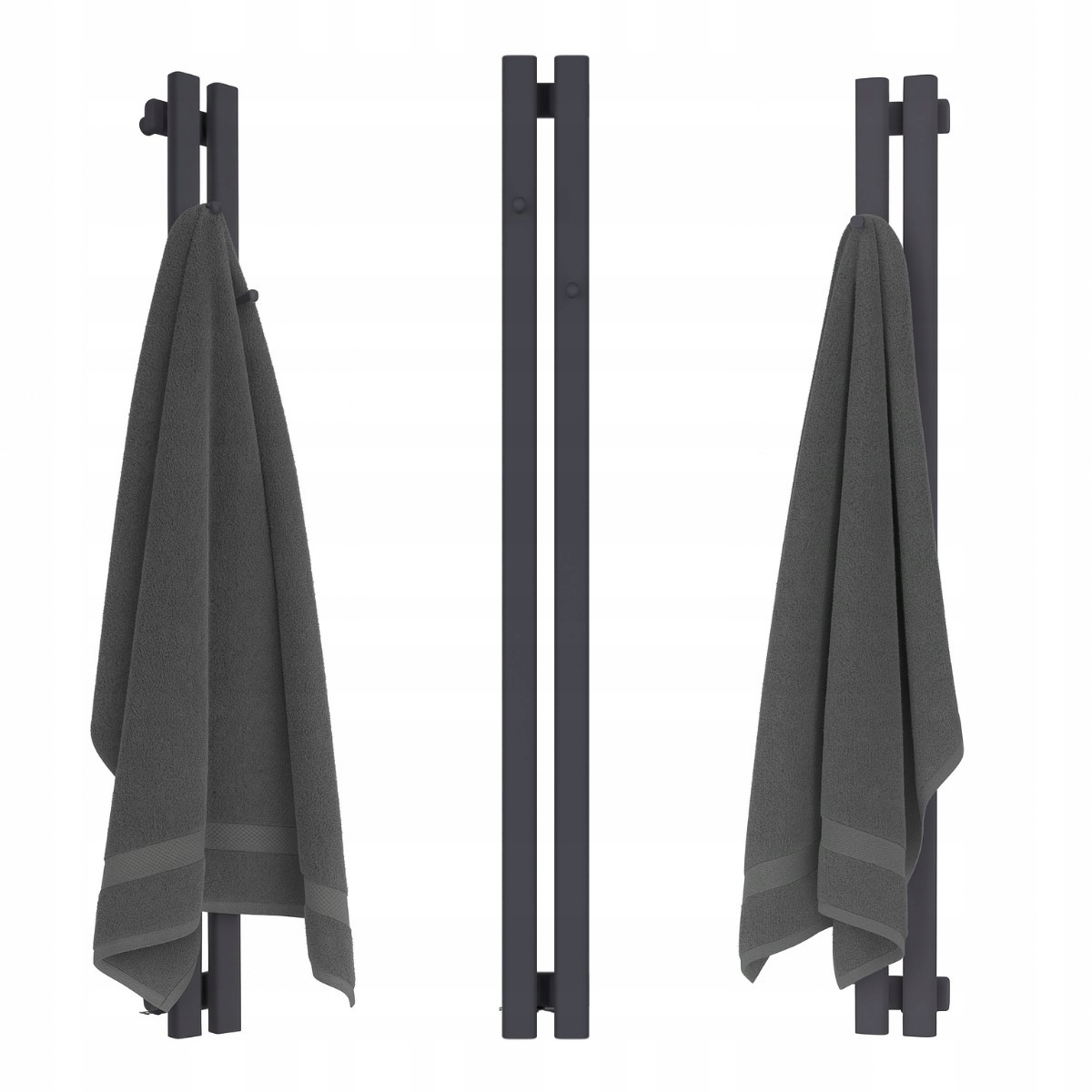 Dekorativní Vertikální RADIÁTOR-2 S Věšáky 1600/130 Grafit