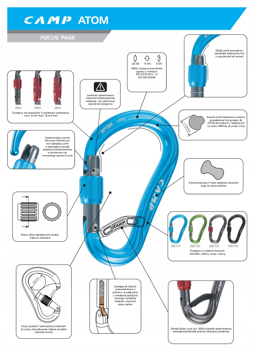 HMS ATOM 2lock karabinek