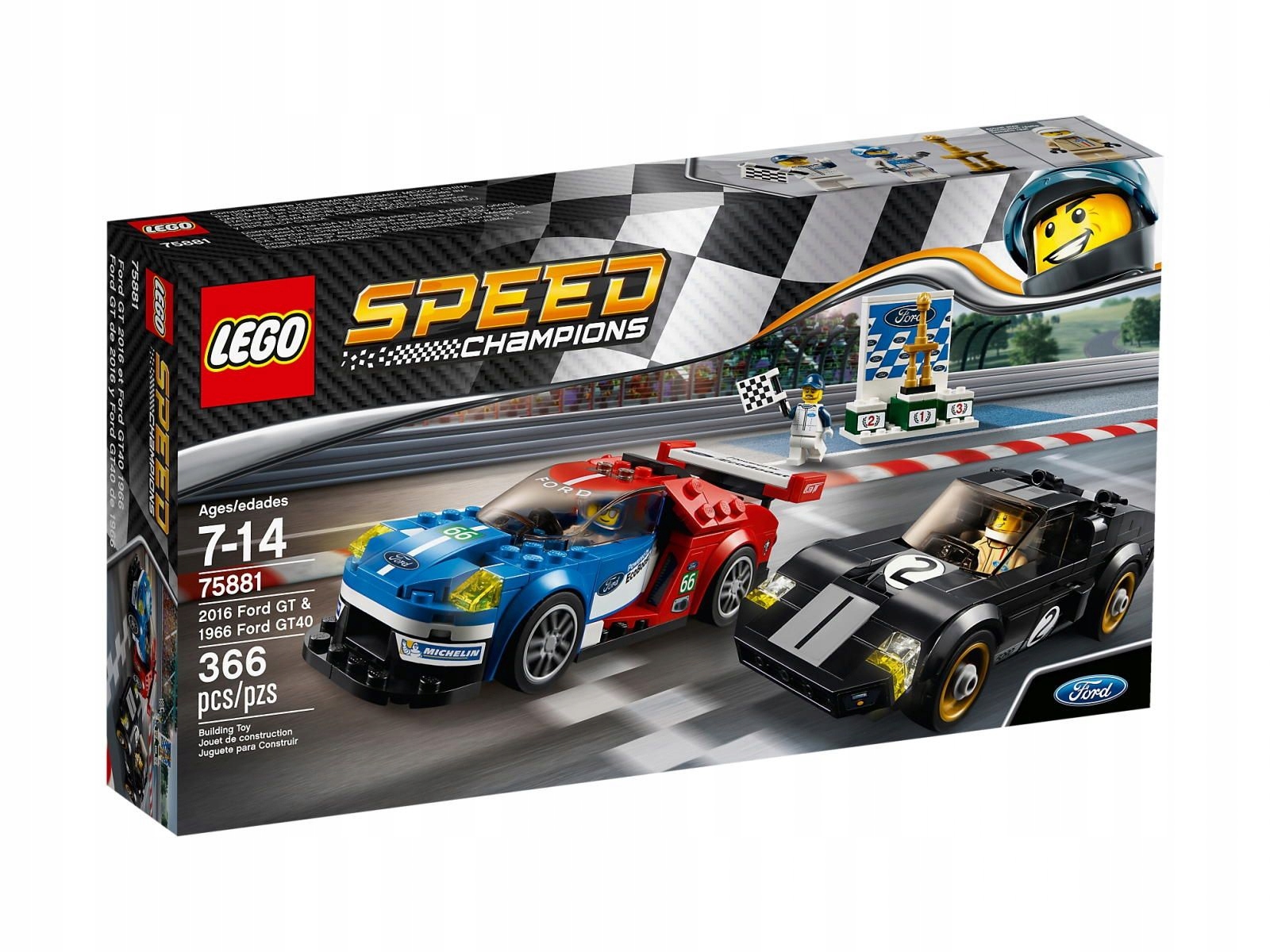Lego Speed Champions 75881 Ford Gt z roku 2016 a Ford GT40 z roku 1966 Nové